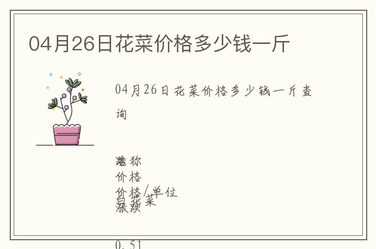 04月26日花菜價格多少錢一斤