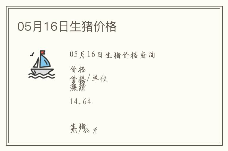 05月16日生豬價格