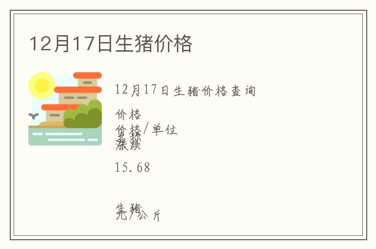 12月17日生豬價格