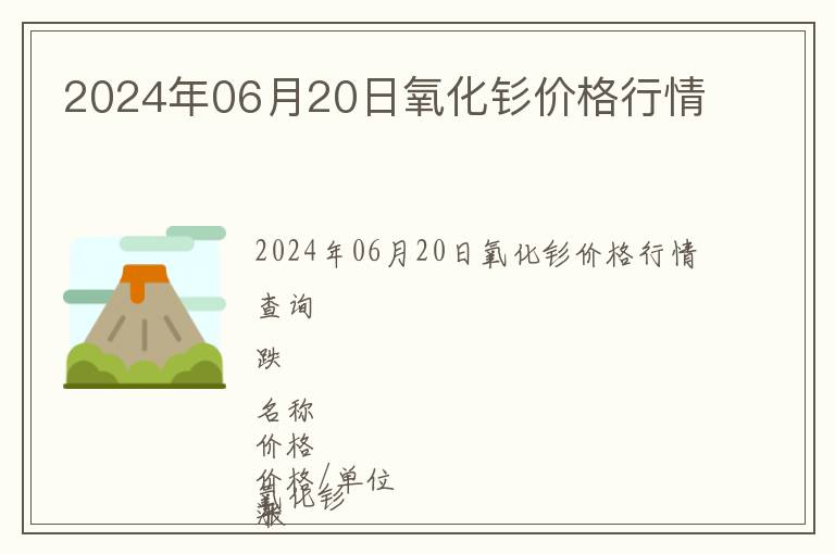 2024年06月20日氧化釤價格行情