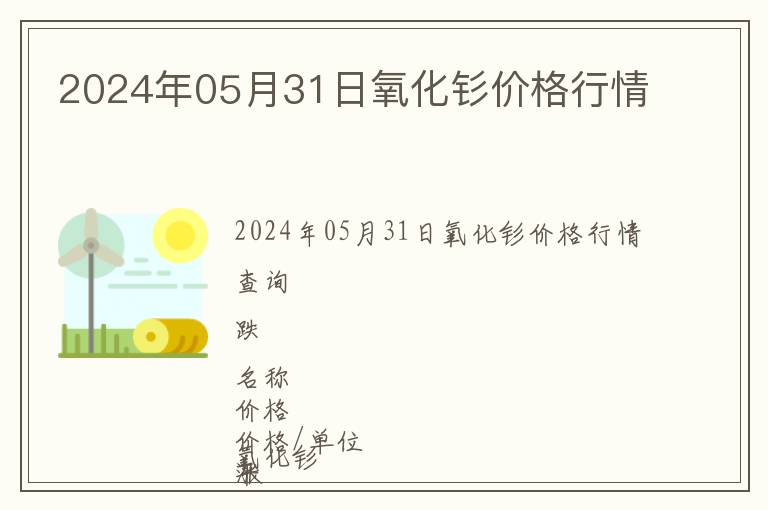 2024年05月31日氧化釤價(jià)格行情