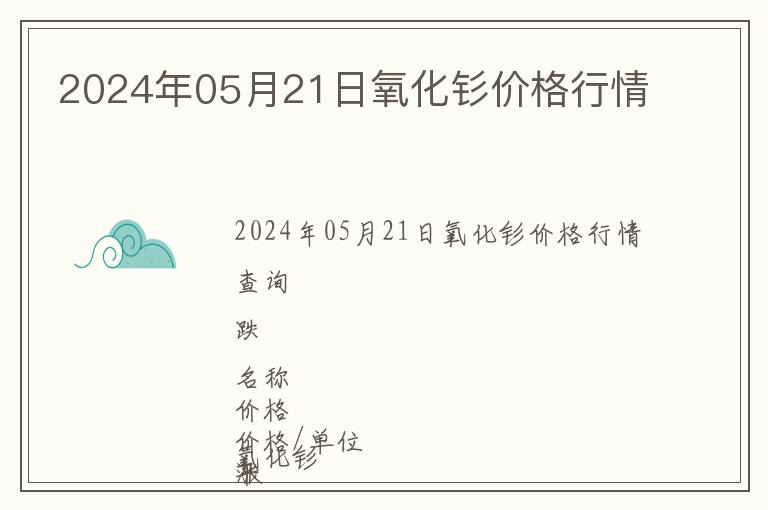 2024年05月21日氧化釤價格行情