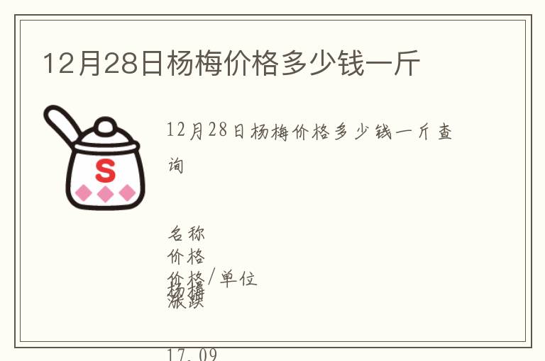 12月28日楊梅價(jià)格多少錢一斤