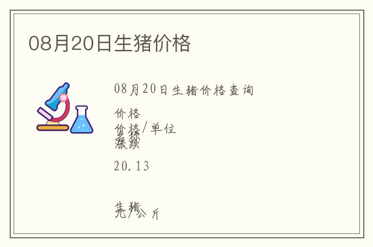 08月20日生豬價格