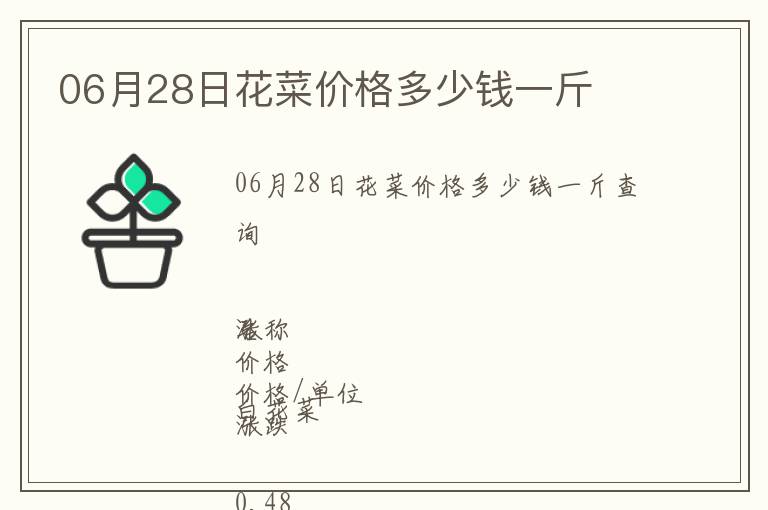06月28日花菜價(jià)格多少錢一斤