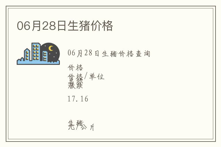 06月28日生豬價格