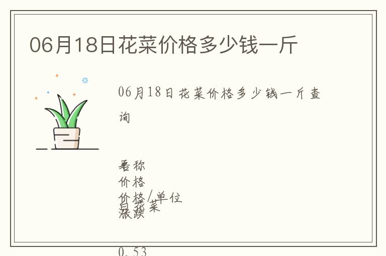 06月18日花菜價格多少錢一斤
