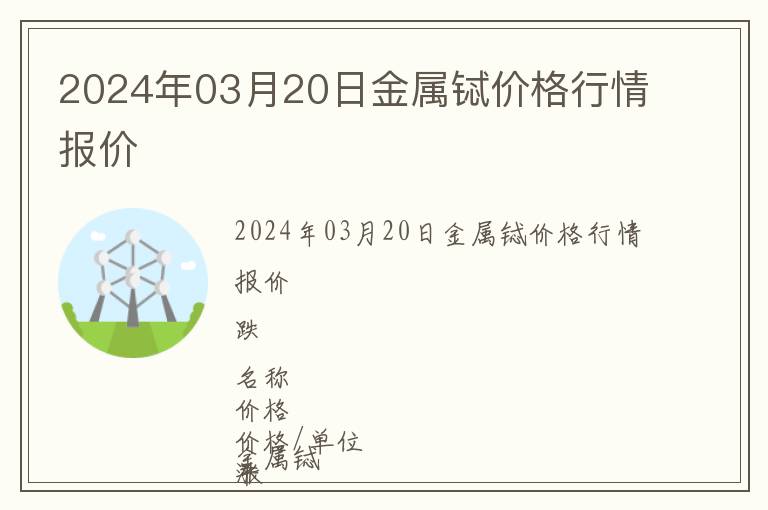 2024年03月20日金屬鋱價格行情報價