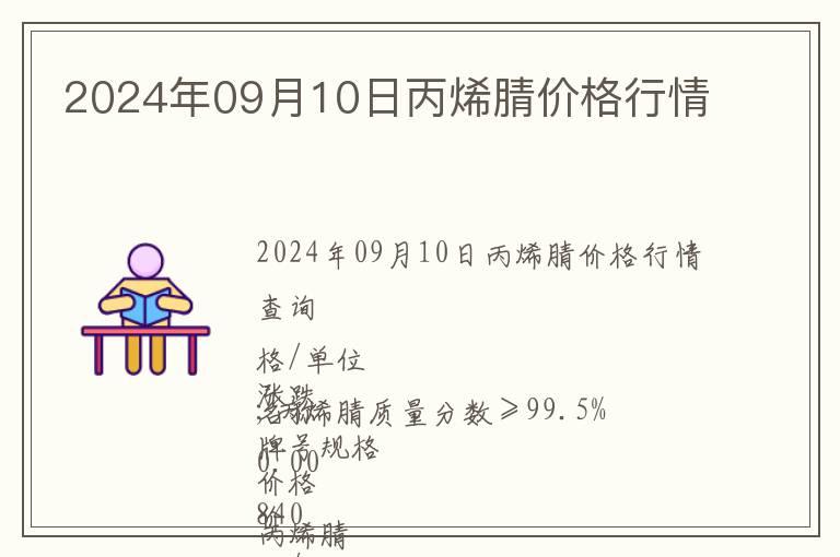 2024年09月10日丙烯腈價格行情