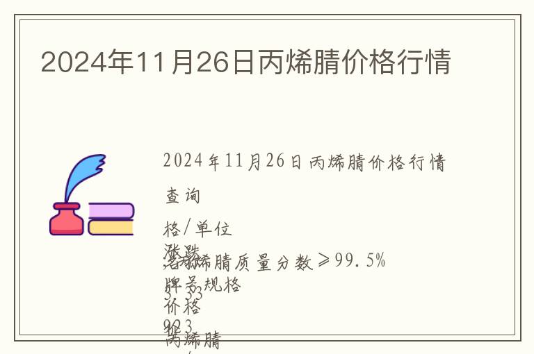 2024年11月26日丙烯腈價(jià)格行情