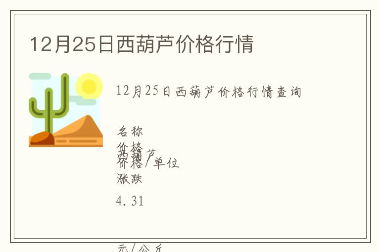 12月25日西葫蘆價格行情