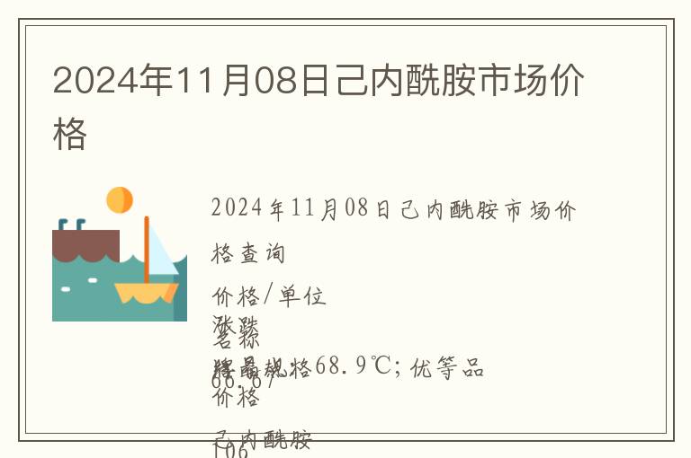 2024年11月08日己內酰胺市場價格