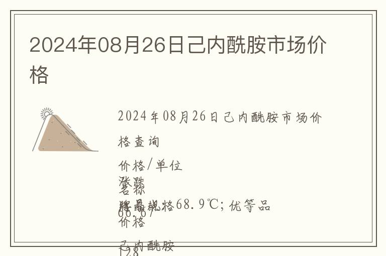 2024年08月26日己內酰胺市場價格