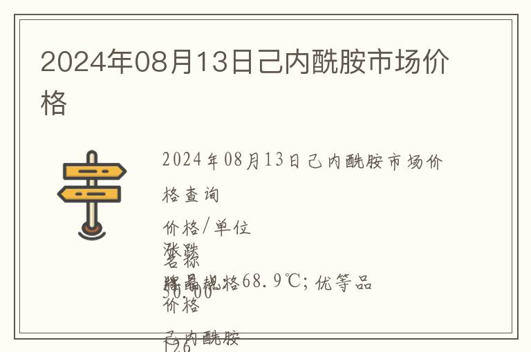 2024年08月13日己內酰胺市場價格