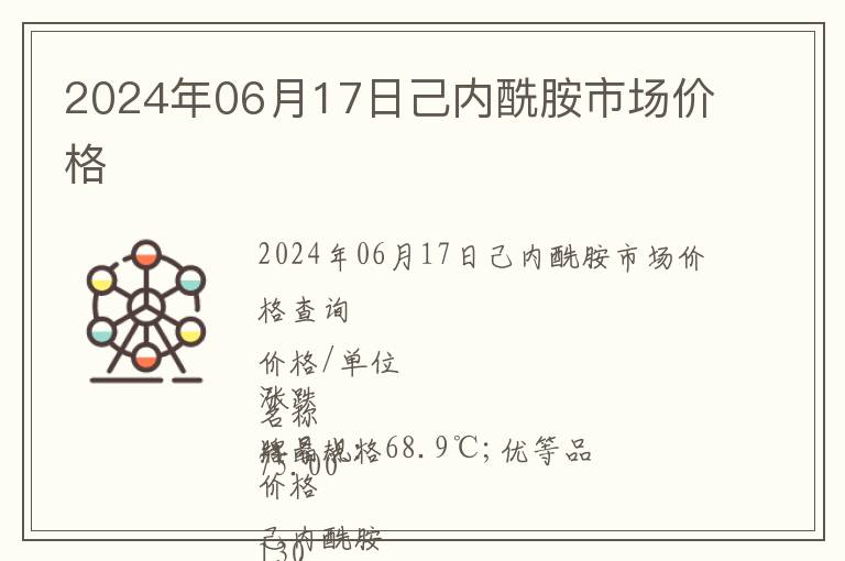 2024年06月17日己內(nèi)酰胺市場價格