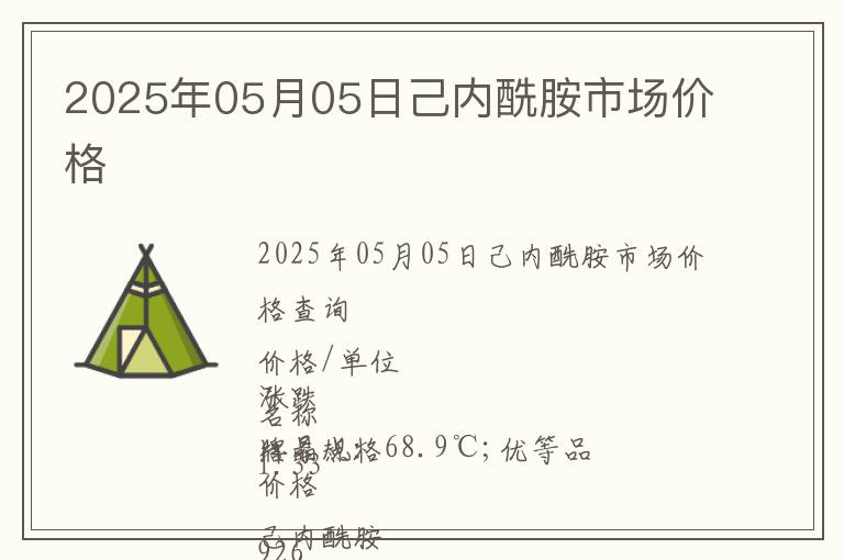 2025年05月05日己內酰胺市場價格