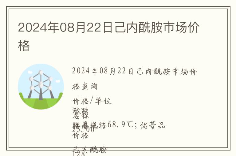 2024年08月22日己內酰胺市場價格