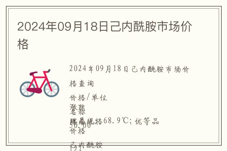 2024年09月18日己內酰胺市場價格
