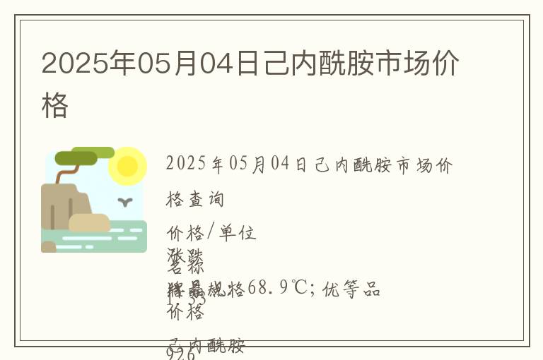 2025年05月04日己內酰胺市場價格