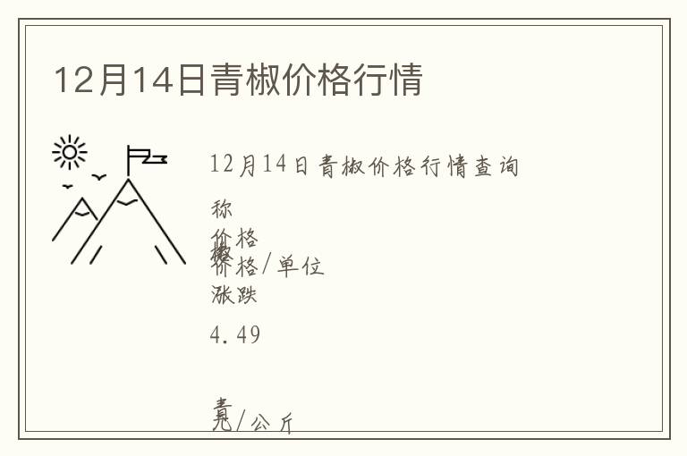 12月14日青椒價(jià)格行情