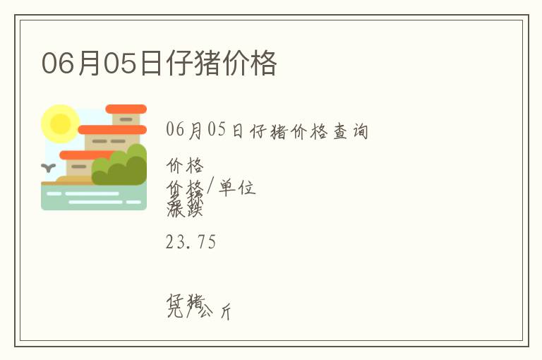 06月05日仔豬價格