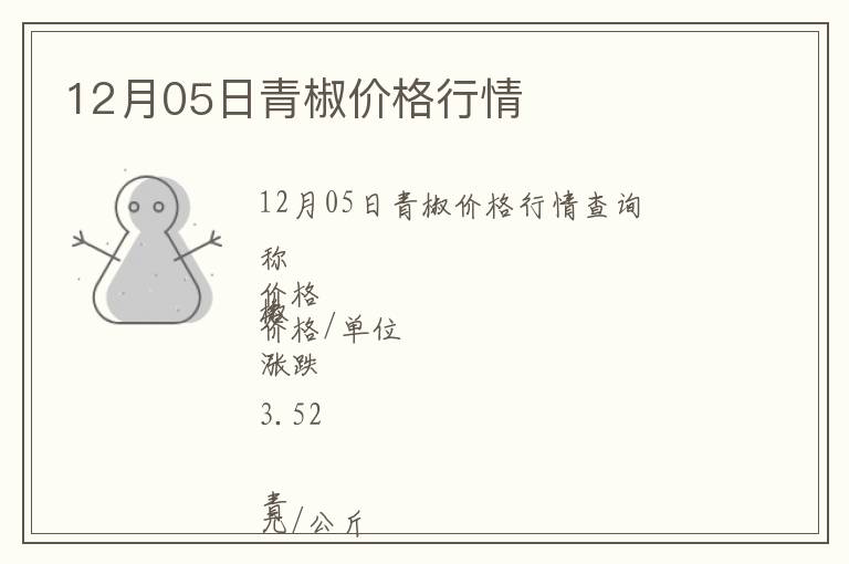 12月05日青椒價格行情