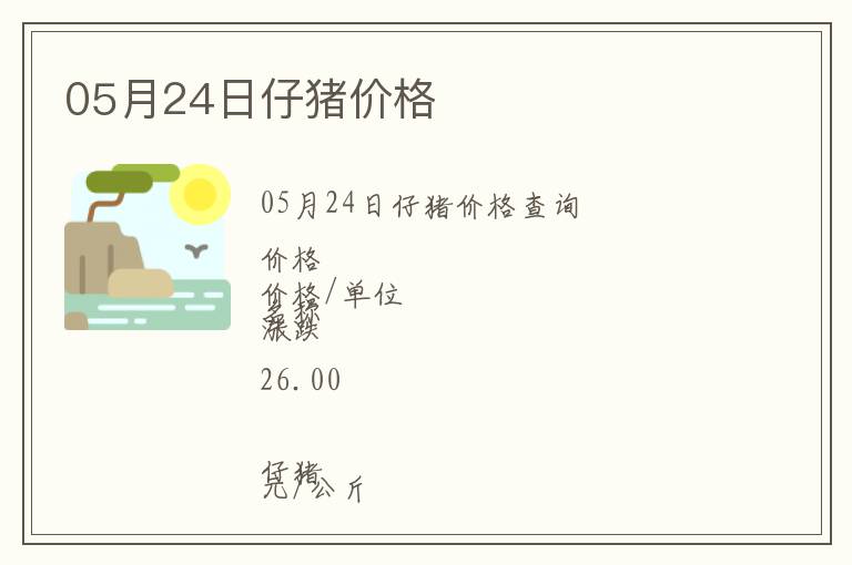 05月24日仔豬價格