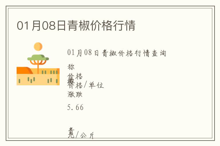 01月08日青椒價格行情