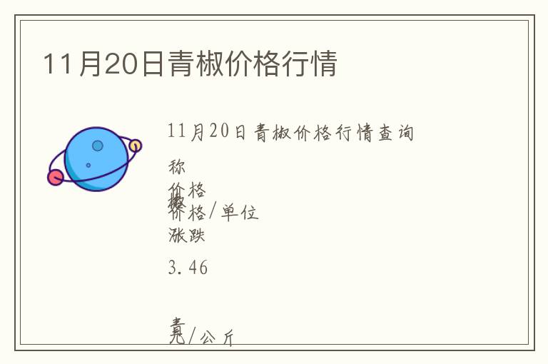11月20日青椒價(jià)格行情