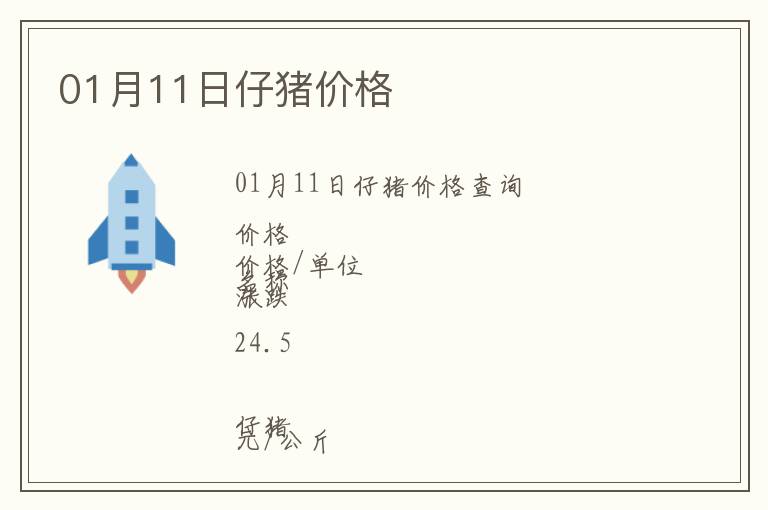 01月11日仔豬價格