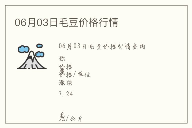 06月03日毛豆價格行情