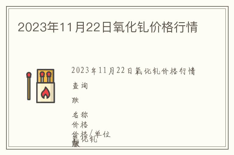 2023年11月22日氧化釓價格行情