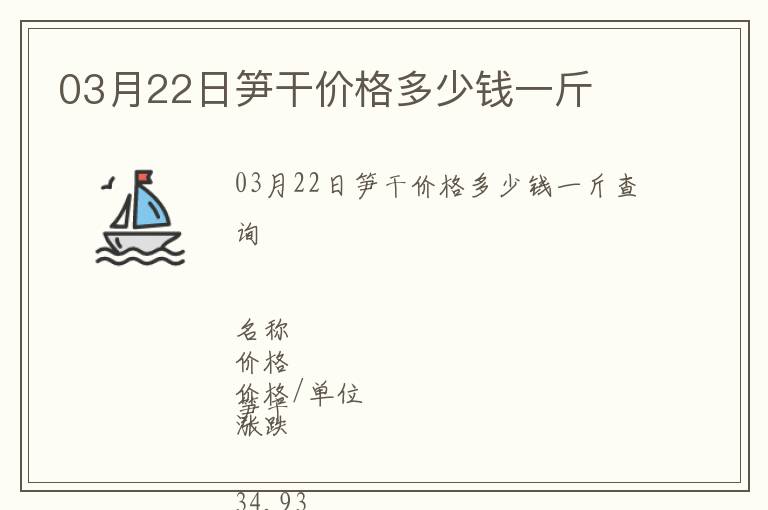03月22日筍干價格多少錢一斤