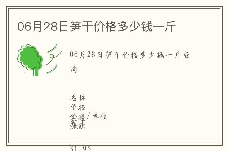 06月28日筍干價格多少錢一斤