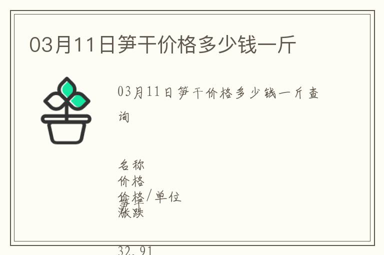 03月11日筍干價格多少錢一斤
