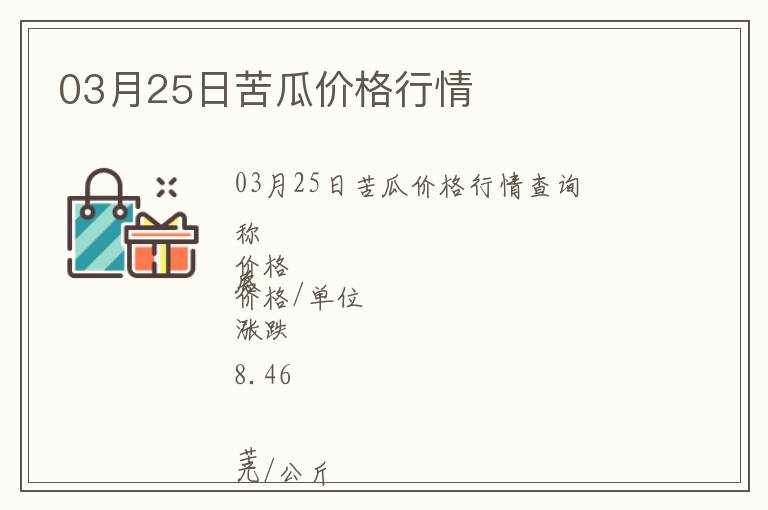 03月25日苦瓜價格行情