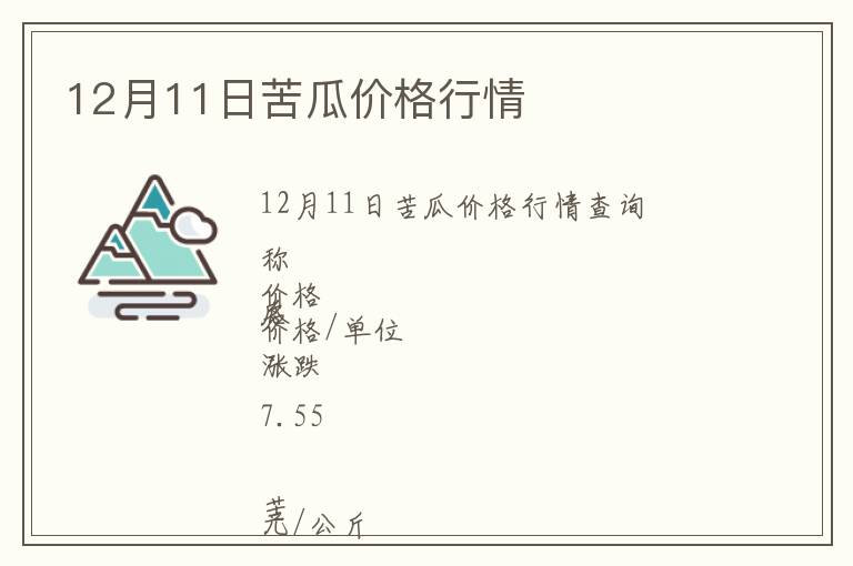 12月11日苦瓜價(jià)格行情