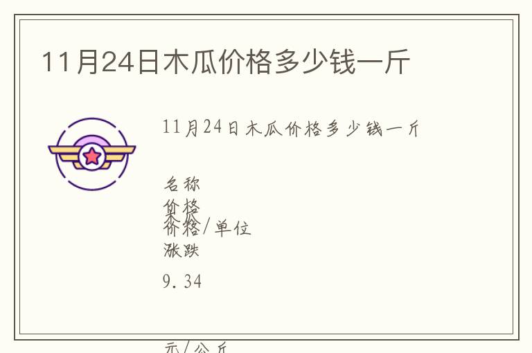 11月24日木瓜價(jià)格多少錢一斤