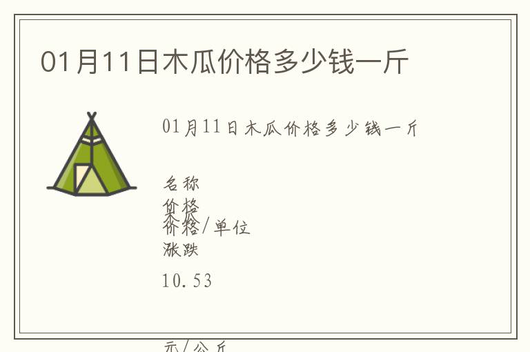 01月11日木瓜價格多少錢一斤
