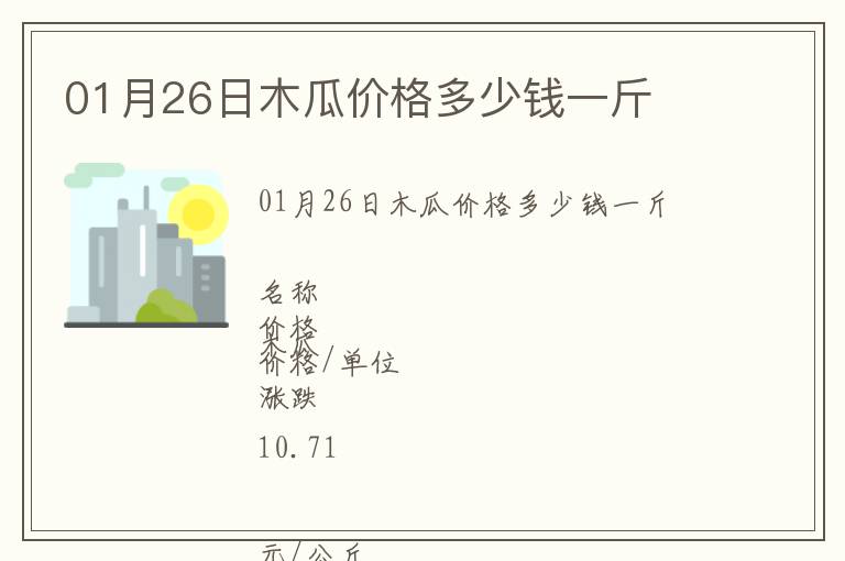 01月26日木瓜價(jià)格多少錢(qián)一斤