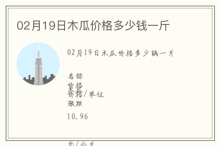 02月19日木瓜價格多少錢一斤