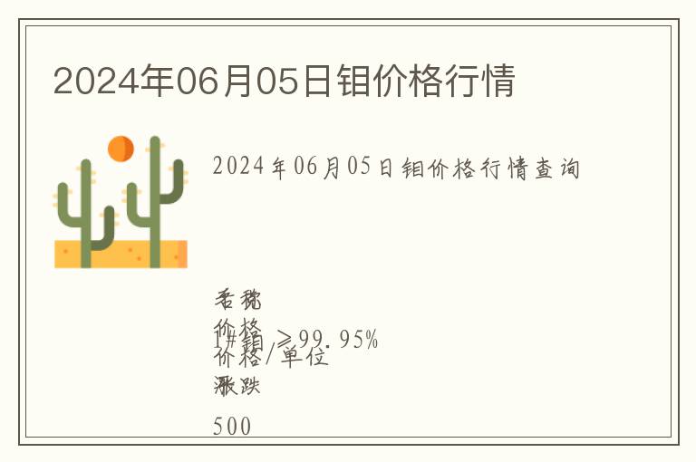2024年06月05日鉬價格行情
