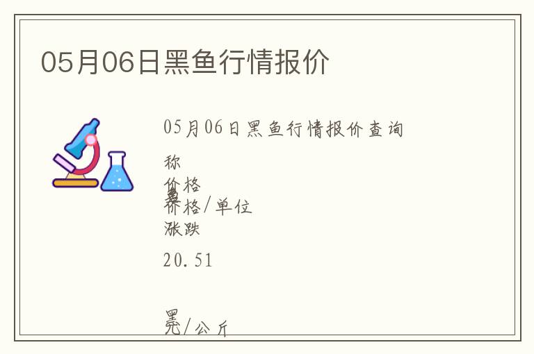 05月06日黑魚(yú)行情報(bào)價(jià)