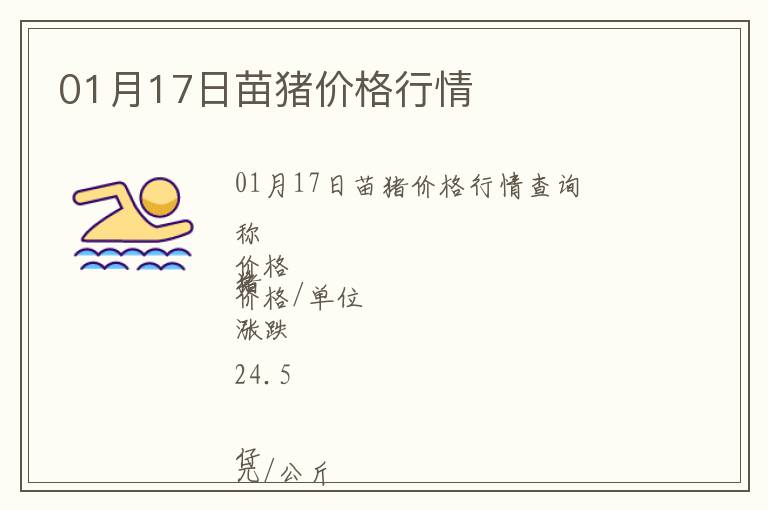 01月17日苗豬價(jià)格行情
