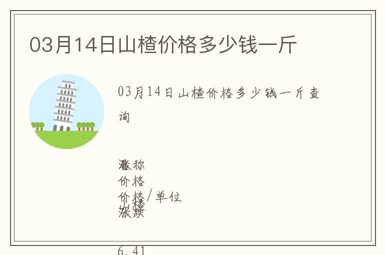 03月14日山楂價格多少錢一斤