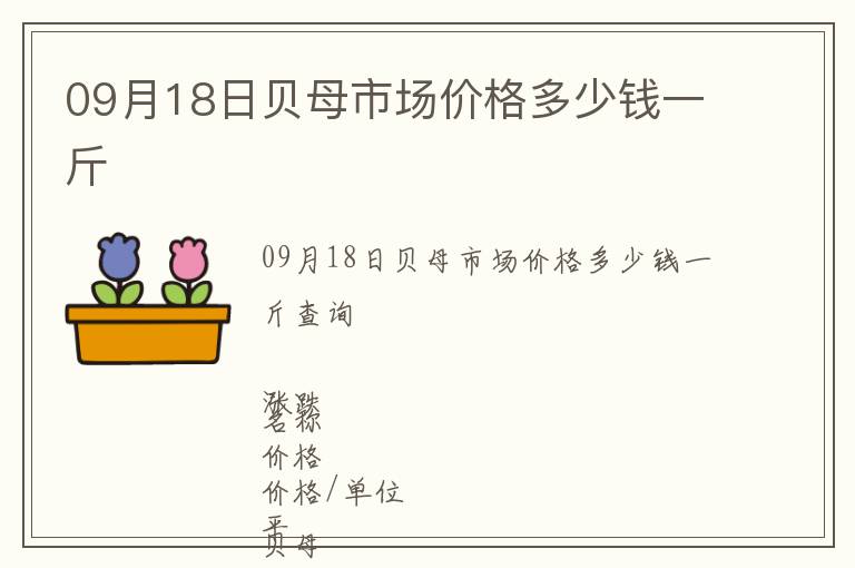 09月18日貝母市場價格多少錢一斤