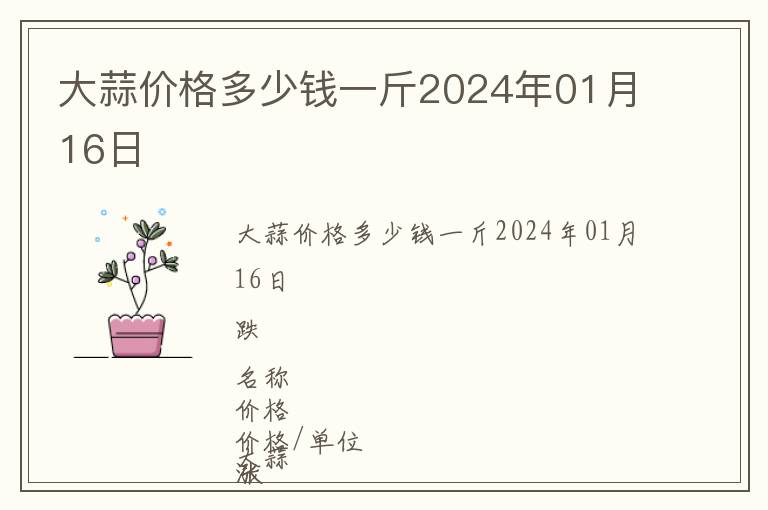 大蒜價格多少錢一斤2024年01月16日
