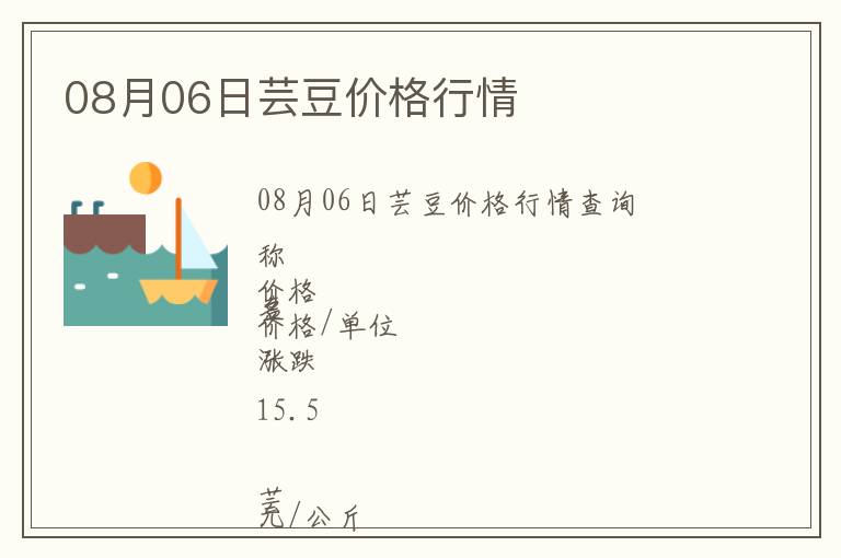 08月06日蕓豆價格行情