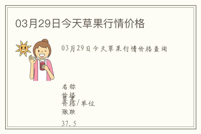 03月29日今天草果行情價格