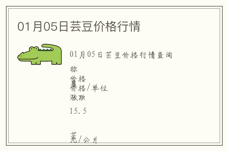 01月05日蕓豆價格行情